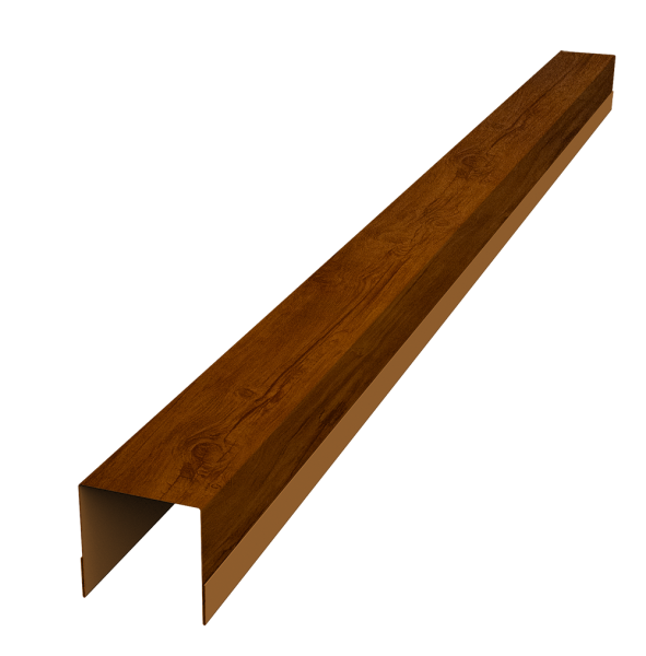 Планка вертикальная обратная для забора жалюзи Palermo 0,45 Print Premium Golden Wood Intense FTC (3м)