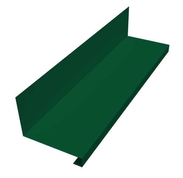 Планка примыкание нижнее к трубе для Кликфальц Pro 0,45 PE-Double с пленкой RAL 6005 зеленый мох (2м)