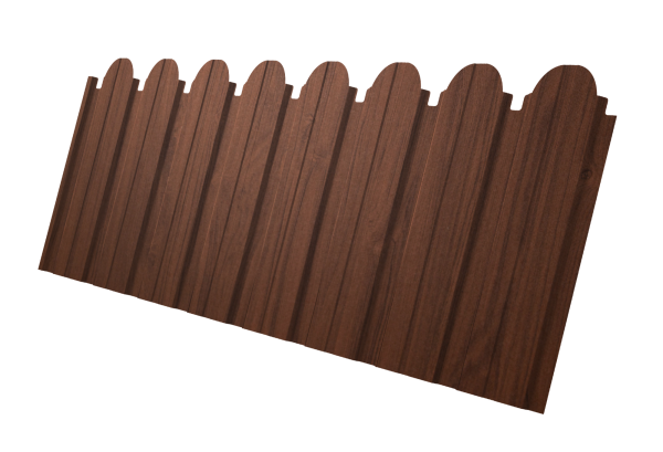 Профнастил C10B фигурный 0,45 Print Elite Choco Wood TwinColor