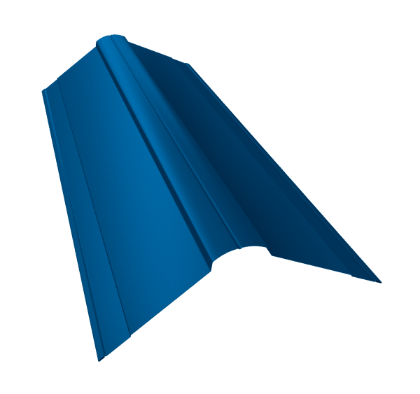 Планка конька фигурного 150x150 0,7 PE с пленкой RAL 5005 сигнальный синий (2м)