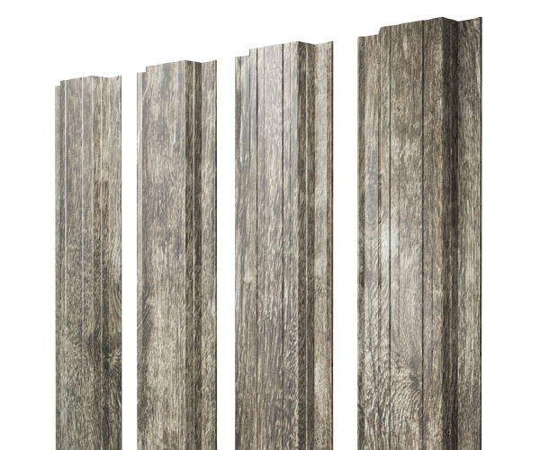 Штакетник Прямоугольный с прямым резом 0,45 Print Elite Nordic Wood TwinColor