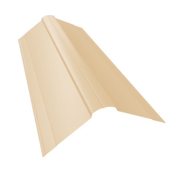 Планка конька фигурного 150x150 0,5 Satin с пленкой RAL 1015 светлая слоновая кость (2м)