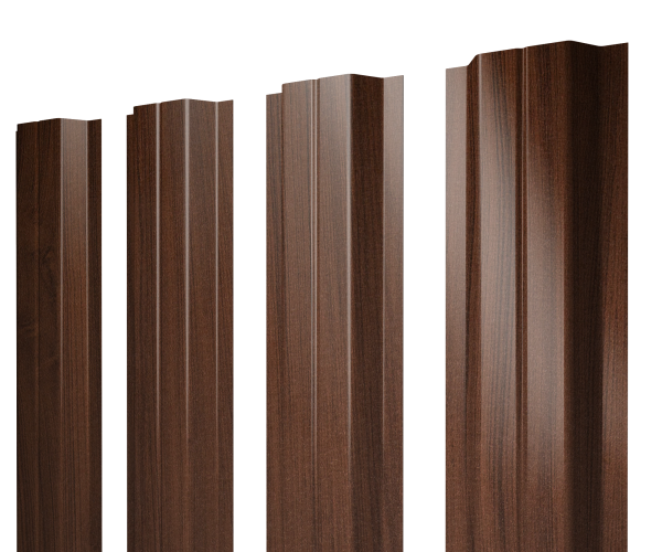 Штакетник П-образный A с прямым резом 0,45 Print Elite Choco Wood TwinColor