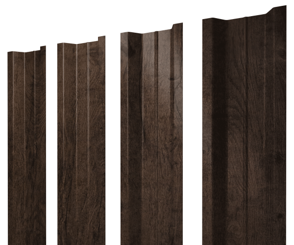 Штакетник П-образный В с прямым резом 0,45 Print Elite Antique Wood TwinColor