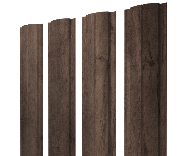 Штакетник Полукруглый Slim с прямым резом 0,45 Print Premium Almond Wood Fresh