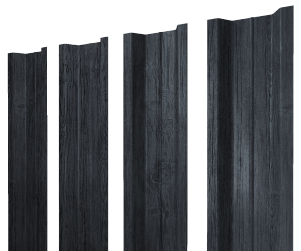 Штакетник П-образный В с прямым резом 0,45 Print Premium Grey Wood TwinColor