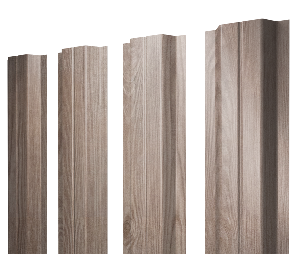 Штакетник П-образный A с прямым резом 0,45 Print Elite White Wood TwinColor