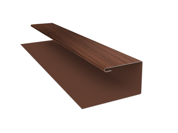 Планка П-образная Экобрус Grand Line 0,45 Print Elite Choco Wood TwinColor (3м)