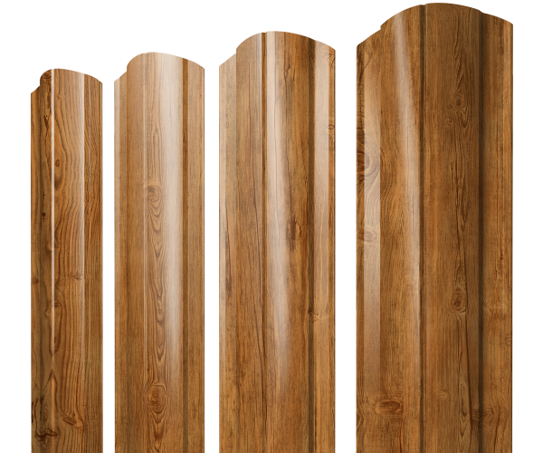 Штакетник Круглый фигурный 0,45 Print-Double Premium Golden Wood