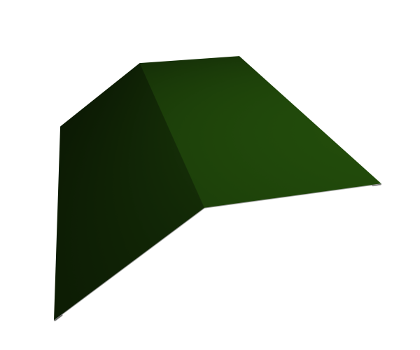 Планка конька плоского 190х190 0,45 PE с пленкой RAL 6002 лиственно-зеленый (3м)