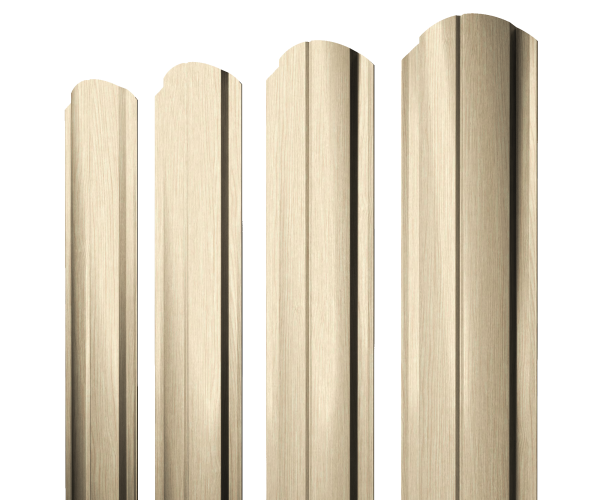 Штакетник Полукруглый Slim фигурный 0,45 Print Elite Milky Wood TwinColor