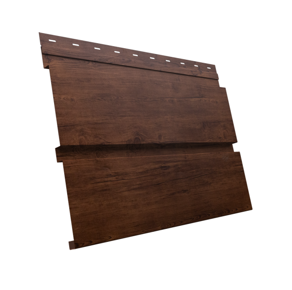 Софит металлический Квадро Брус без перфорации 0,45 Print Premium с пленкой Cherry Wood Fresh TwinColor