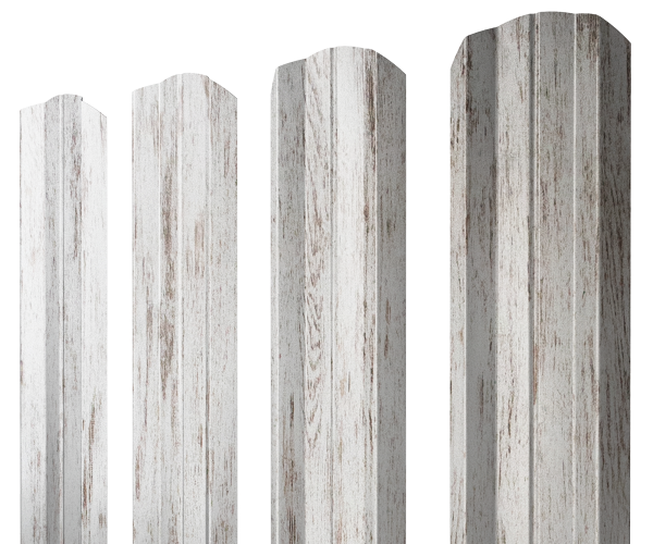 Штакетник М-образный А фигурный 0,45 Print Elite Snow Wood TwinColor