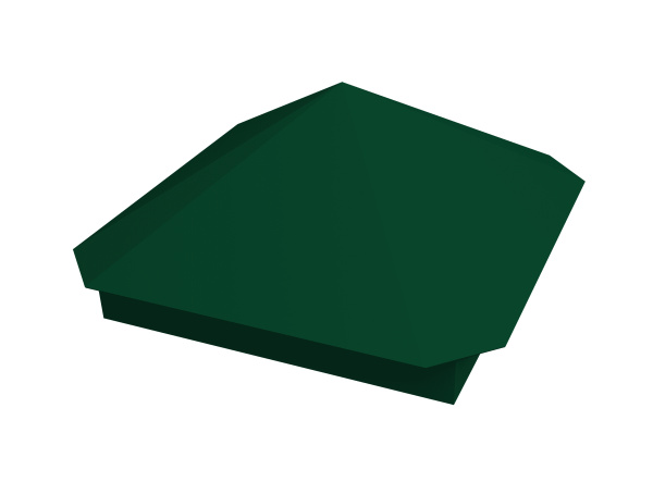 Колпак на столб Пирамида 390х390мм 0,5 Satin с пленкой RAL 6005 зеленый мох