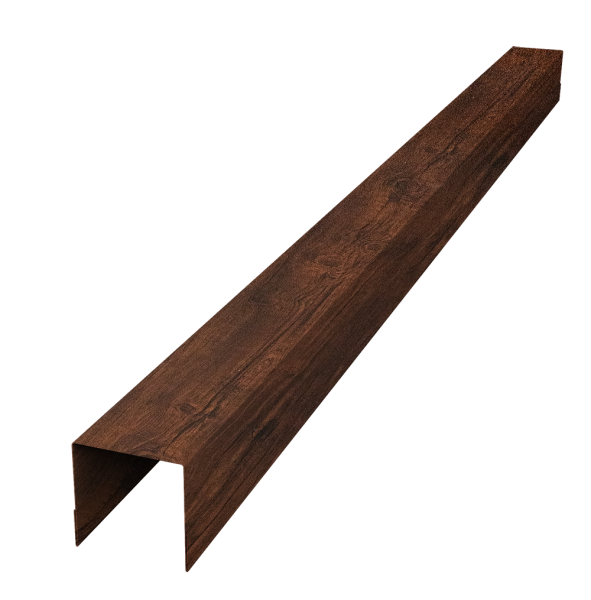 Планка вертикальная обратная для забора жалюзи Palermo 0,45 Print-Double Premium Cherry Wood Dark F (2м)