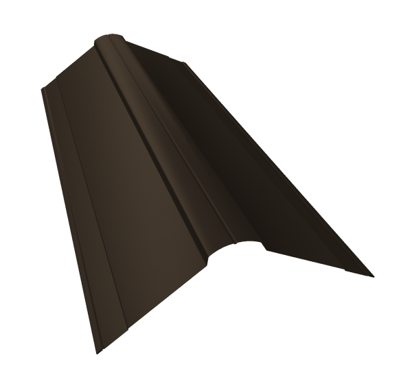 Планка конька фигурного 150x150 0,45 PE-Double с пленкой RR 32 темно-коричневый (2м)