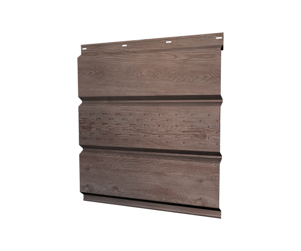 Софит металлический центральная перфорация 0,45 Print Elite с пленкой White Wood TwinColor