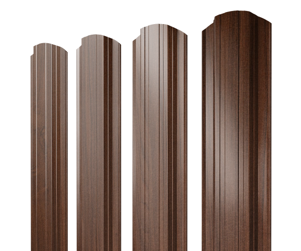 Штакетник Прямоугольный фигурный 0,45 Print Elite Choco Wood TwinColor