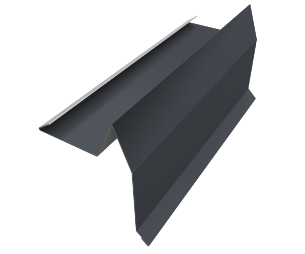 Планка торцевая для шифера 0,45 PE с пленкой RAL 7024 мокрый асфальт (3м)