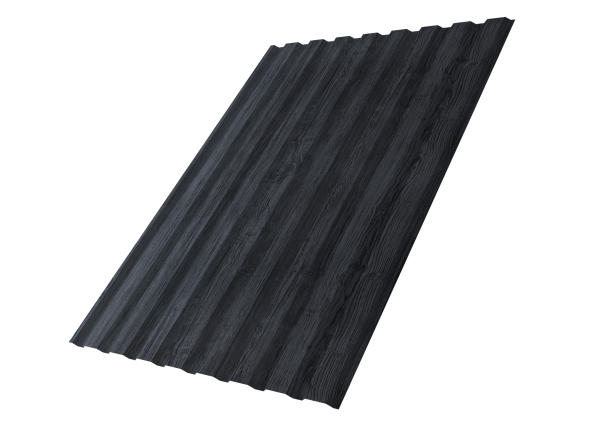 Профнастил С20A 0,45 Print Premium с пленкой Grey Wood TwinColor