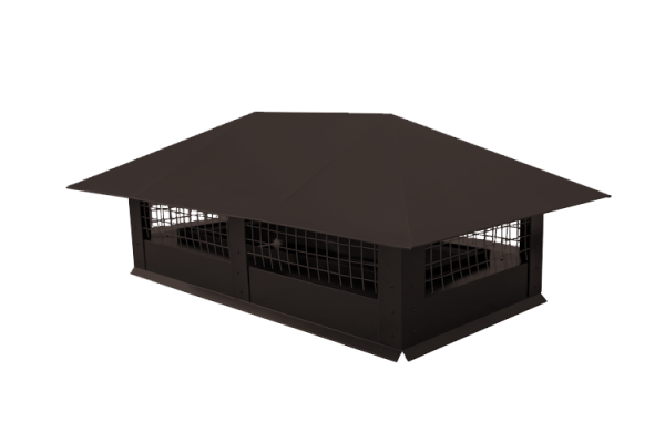Дымник на трубу с сеткой 520х390мм 0,5 Rooftop Бархат с пленкой RR 32 темно-коричневый