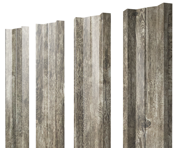 Штакетник М-образный А с прямым резом 0,45 Print Elite Nordic Wood TwinColor