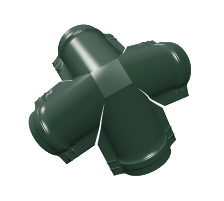 Четверник конька полукруглого 0,5 Satin с пленкой RAL 6005 зеленый мох