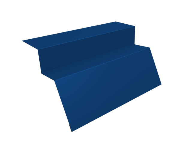 Планка карнизная для металлочерепицы квинта Uno 0,5 Satin с пленкой RAL 5005 сигнальный синий (2м)