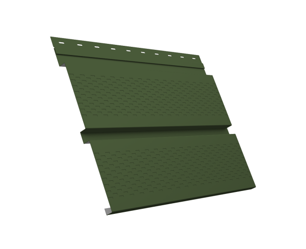 Софит металлический Квадро Брус с перфорацией 0,5 Satin Matt TX с пленкой RAL 6020 хромовая зелень