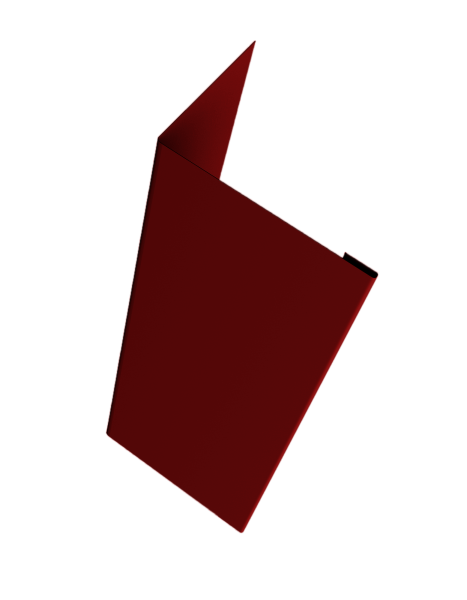 Нащельник (для калиток и ворот) 25х35 жалюзи Milan, Tokyo, Palermo 0,45 PE-Double RAL 3005 красное вино (L1,68)