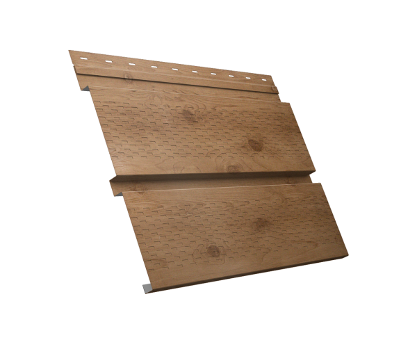 Софит металлический Квадро Брус с перфорацией 0,45 Print Premium с пленкой Pine Wood Fresh