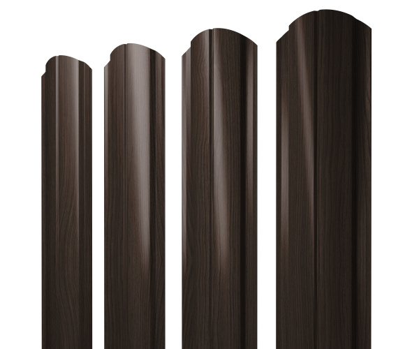 Штакетник Полукруглый Slim фигурный 0,45 Print Elite Coffee Wood TwinColor