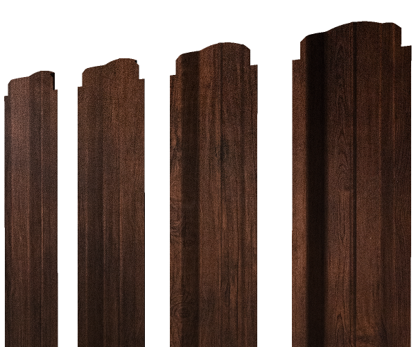 Штакетник П-образный В фигурный 0,4 Print Premium Cherry Wood Dark FTC
