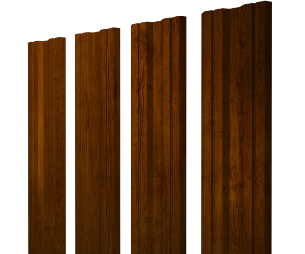 Штакетник Twin с прямым резом 0,45 Print-Double Premium Golden Wood Intense F