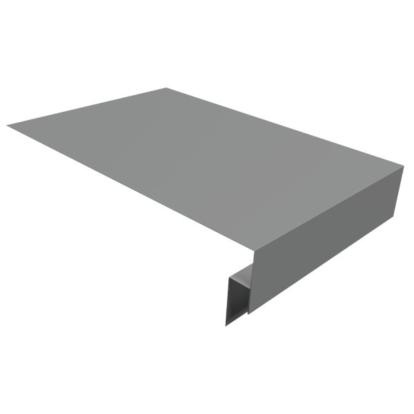 Планка околооконная сложная 250х50х12 (j-фаска) 0,5 Satin с пленкой RAL 9006 бело-алюминиевый (2м)