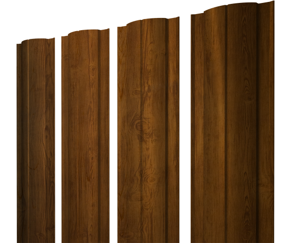 Штакетник Круглый с прямым резом 0,45 Print Elite Golden Wood TwinColor