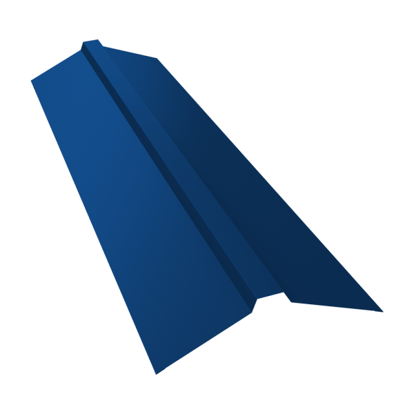 Планка конька прямоугольного 115х30х115 0,5 Satin с пленкой RAL 5005 сигнальный синий (3м)
