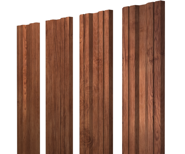 Штакетник Twin с прямым резом 0,45 Print Premium Rowan Wood Intense FTC