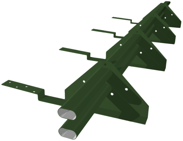 Снегозадержатель трубчатый для композитной черепицы Roman RAL 6020 (3м)