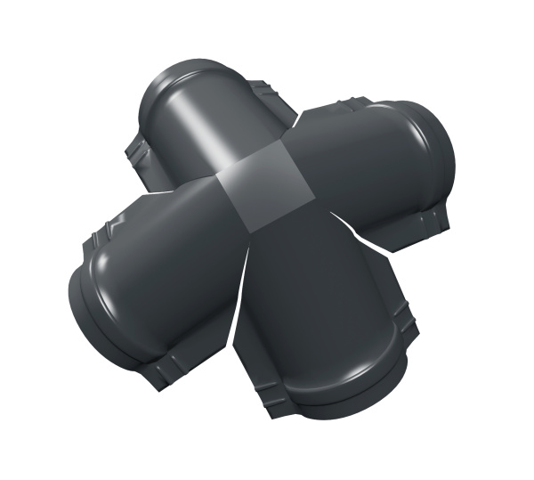 Четверник конька полукруглого 0,5 Satin с пленкой RAL 7016 антрацитово-серый