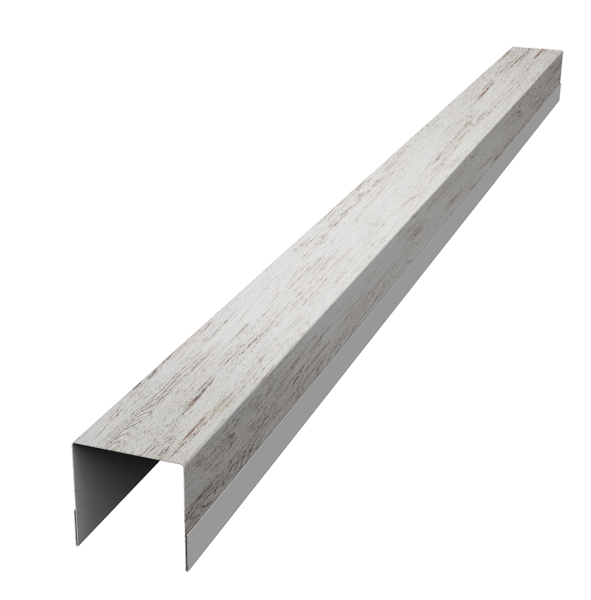 Планка вертикальная обратная для забора жалюзи Palermo 0,45 Print Elite Snow Wood TwinColor (2м)