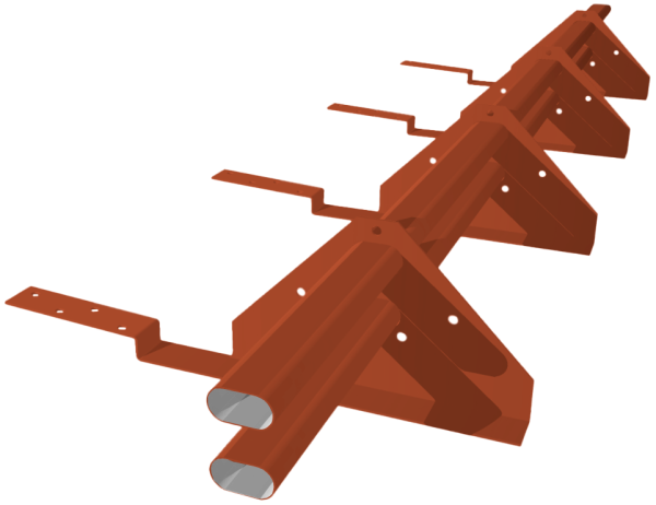 Снегозадержатель трубчатый для композитной черепицы Roman RAL 8004 (3м)