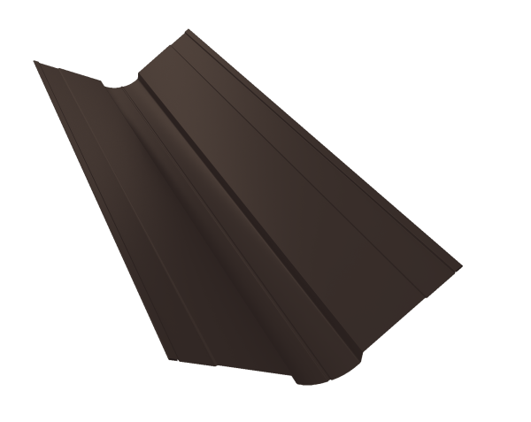 Планка ендовы верхней фигурной 100x100 0,45 PE-Double с пленкой RR 32 темно-коричневый (3м)