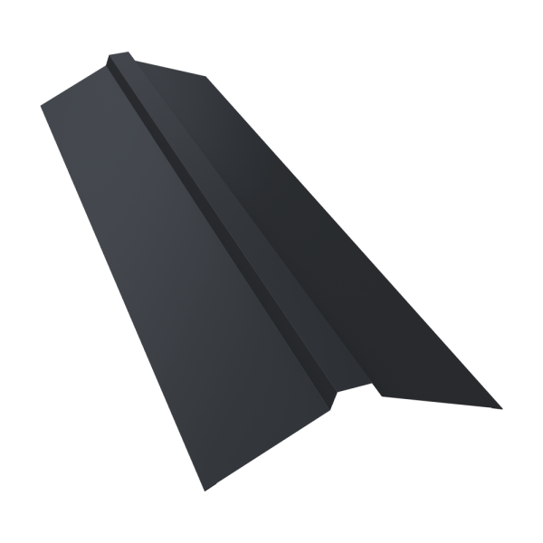 Планка конька прямоугольного 115х30х115 0,5 Satin Matt TX RAL 7024 мокрый асфальт (3м)