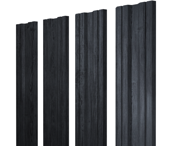 Штакетник Twin с прямым резом 0,45 Print Premium Grey Wood TwinColor