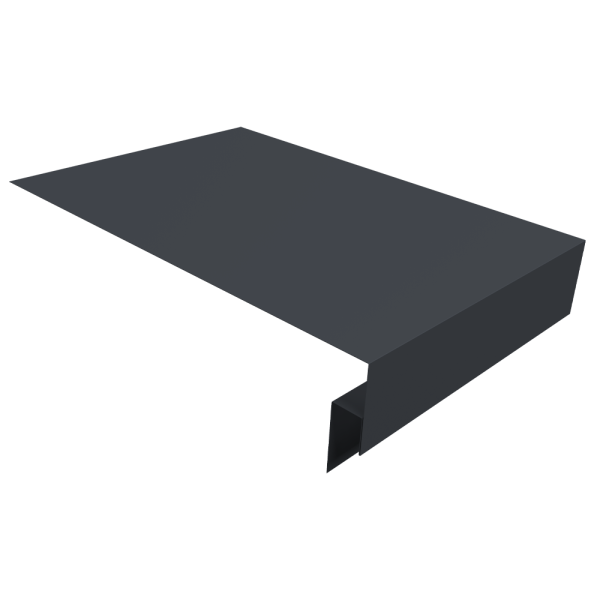 Планка околооконная сложная Кликфальц Pro 0,45 PE-Double с пленкой RAL 7024 мокрый асфальт (3м)