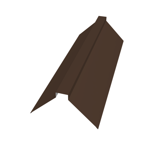 Планка конька плоского 115х30х115 0,5 Satin Matt RAL 8017 шоколад (3м)