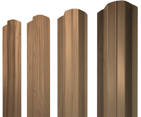 Штакетник М-образный B фигурный 0,45 Print Elite Honey Wood TwinColor