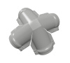 Четверник конька полукруглого 0,5 Satin с пленкой RAL 9006 бело-алюминиевый