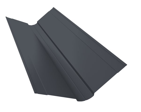Планка ендовы верхней фигурной 150x150 0,7 PE с пленкой RAL 7024 мокрый асфальт (2м)